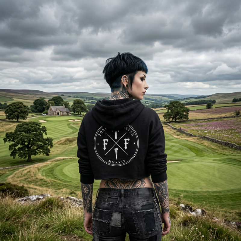 FORE THE FALLEN CROPPED HOODIE